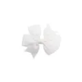 White 3-inch solid color hair bow clip, perfect for kids and baby daily cute hair styling. - 3#