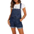 Women Blue Denim Overalls Shorts Casual Cute Bib Dungarees Jeans Rompers Variant Style - S / Dark Blue