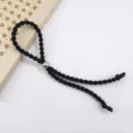 Verstelbaar zwart bubbel haar touw paardenstaart band, natuurlijke krullend haar accessoire. - 18cm / Zwart