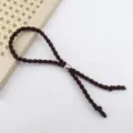 Braunes, verstellbares lockiges Haargummi mit Silberperle für afrikanische Bubble-Zöpfe. - 18cm / Dunkelbraun
