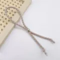 Verstellbares Haargummi mit Metallperle, geflochtener Zopfgummi für lockiges Haar. - 18cm / Gebrochenes Weiß