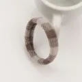 Brown plaid hair tie, soft seamless elastic hair band, comfortable daily styling hair accessory. - Light Brown
