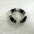 Black and white elastic hair tie, seamless thick towel ring for women daily styling and autumn. - Black (Thick)