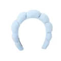 Bandeau de spa nuage bleu pelucheux, serre-tête large et doux pour le lavage du visage et maquillage. - Serre-tête unique / Bleu