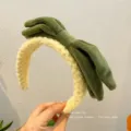 Süßes gelbes Ananas Gesicht waschen Stirnband mit grüner Schleife Plüsch Haarreif Damen - Ananas Haarreif