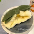 Süßes gelbes Plüsch Stirnband für Gesichtswaschung mit grüner Schleife, weicher Haarreif Damen. - Ananas-Stirnband zum Gesichtwaschen