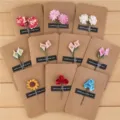 Tarjetas de felicitación hechas a mano de papel kraft retro DIY flores secas para fiestas. - Juego de 10 hojas de papel kraft (estilos mixtos)