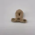 Pinza de pelo de felpa beige con pedrería, pinza suave de pelo sintético para peinados elegantes. - Pinza de Felpa con Strass (D-219) / L / Marrón