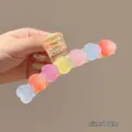 Pinza de pelo de corazón con purpurina colorida, detalle de garra de resina de 10cm. - Corazones de goma mate
