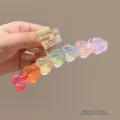 Gran pinza de pelo de corazón transparente de resina colorida para mujeres accesorio de pelo de moda - Corazón de caramelo transparente