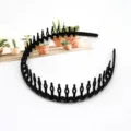 Black plastic wave hair hoop non-slip teeth headband women hair styling accessory daily wear - F-016 Wave Style / 1 Piece / Black
