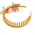 Yellow wavy tooth headband anti-slip hair hoop for women broken hair styling headwear accessories - F-016 Wave Style / 1 Piece / Turmeric
