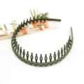 Dark green wavy toothed headband non-slip hair hoop for daily styling and hair accessories - F-016 Wave Style / 1 Piece / Mustard Green