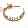 Khaki wavy toothed headband non-slip hair hoop daily styling hair accessories for women - F-016 Wave Style / 1 Piece / Brown