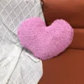 Coussin oreiller en forme de coeur rose velours confortable canapé salon décoration intérieure - 50*40cm / Rose