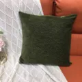 Housse de coussin texturée verte détail, coussin décoratif nordique confortable canapé. - 44x44cm Simple Face (Sans Noyau) / Vert olive