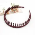 Burgundy multi-tooth hair hoop, anti-slip wavy headband for daily hair styling and bangs. - F-016 Wave Style / 1 Piece / Burgundy