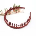 Red plastic tooth headband non-slip wave hair hoop for women broken hair styling accessory - F-016 Wave Style / 1 Piece / Orange Red