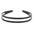 Close up detail of black double band hair hoop, minimalist design for daily washing. - Double Layer Style (F-082) / 1 Piece / Black