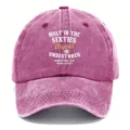 Cappellino da baseball vintage lavato effetto usato con stampa slogan anni sessanta. - Adulto 56-60cm Regolabile / Rosa