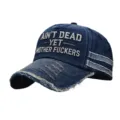 Berretto da baseball in denim slavato con ricamo frontale personalizzato, cappello parasole. - Adulto 56-60cm / Blu Marino