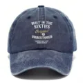 Berretto da baseball vintage slavato e logoro per uomo e donna con citazione retrò. - Adulto 56-60cm Regolabile / Blu Marino