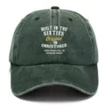 Cappellino da baseball vintage slavato con slogan stampato, dettaglio cappello casual. - Adulto 56-60cm Regolabile / Verde