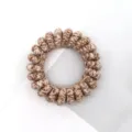 Brown and white woven spiral hair tie, stylish and retro hair accessory for women and girls. - Multicolor Yellow