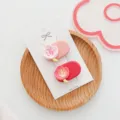 Sweet pink and red sakura hair clip variant, cute floral side hairpin for women and girls. - Lily Pink + Rose Red