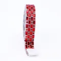 Red crystal rhinestone ribbon self-adhesive diamond strip 1cm width for DIY crafts apparel. - Bright Red