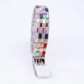 Self-adhesive crystal glass rhinestone strip 1cm wide for DIY clothing and hat decoration - Colorful