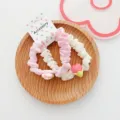 Sweet pink white mesh hair scrunchies cute floral hair ties summer sweet hair accessories - Tulip Hair Ring Pink + White