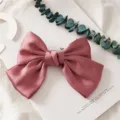 Molla per capelli fiocco raso rosa elegante fermaglio primavera donne accessori capelli - Mollette a molla / Rosa Coreano (D-024)
