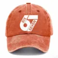 Berretto da baseball arancione slavato vintage con elegante grafica bianca per sport all'aperto. - Adulto 56-60cm Regolabile / Arancione