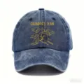 Cappellino da baseball blu vintage con stampa grafica personalizzata della famiglia. - Adulto 56-60cm Regolabile / Modello Personalizzato 2