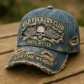 Cappello da baseball in denim vintage con ricamo di teschio, stile casual all'aperto. - Adulto 56-60cm Regolabile / 2 blu denim