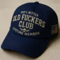 Cappellino da baseball vintage blu scuro con testo ricamato e dettaglio teschio cool. - Blu navy