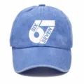 Cappellino da baseball vintage lavato con stampa grafica, cappello da sole casual per uomo e donna top - Adulto 56-60cm Regolabile / Azzurro