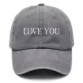 Berretto da baseball grigio slavato vintage con stampa di lettere bianche, cappellino. - Adulto 56-60cm Regolabile / Grigio