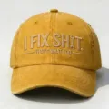 Berretto da baseball ricamato giallo lavato vintage, cappello divertente slogan meccanico uomo donna. - Adulto 56-60cm Regolabile / Curcuma