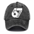 Cappellino da baseball nero vintage slavato con stampa grafica bianca SIX SEVEN, cappello casual. - Adulto 56-60cm Regolabile / Nero