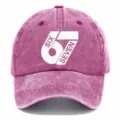 Cappellino da baseball vintage slavato con stampa grafica, ideale per sport all'aperto e protezione. - Adulto 56-60cm Regolabile / Rosso rosa