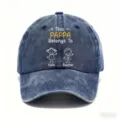 Cappello da baseball in denim slavato con stampa di testo personalizzata, stile casual. - Adulto 56-60cm Regolabile / Modello Personalizzato 1