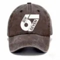 Cappellino da baseball vintage slavato con logo stampato, elegante cappello parasole per outdoor. - Adulto 56-60cm Regolabile / Caffè