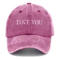 Berretto da baseball vintage rosa lavato con stampa di lettere bianche, stile streetwear. - Adulto 56-60cm Regolabile / Rosa