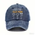 Vintage washed cotton baseball cap with custom graphic print, outdoor sun protection visor hat. - 7