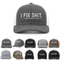 Classico cappellino trucker con slogan ricamato, retro in rete traspirante, chiusura regolabile. - Adulto 55-60CM / Grigio - Rete bianca