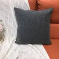 Housse de coussin texturée gris foncé, élégant design à rayures diagonales maison. - 44x44cm Simple Face (Sans Noyau) / Gris