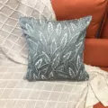 Housse de coussin décorative motif de feuille verte moderne minimaliste pour canapé salon - 44x44 cm double face (insert non inclus) / Aqua