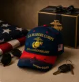 Cappellino da baseball ricamato del 250° anniversario dell'US Marine Corps con design tattico. - Adulto 56-60cm Regolabile / Blu Marino